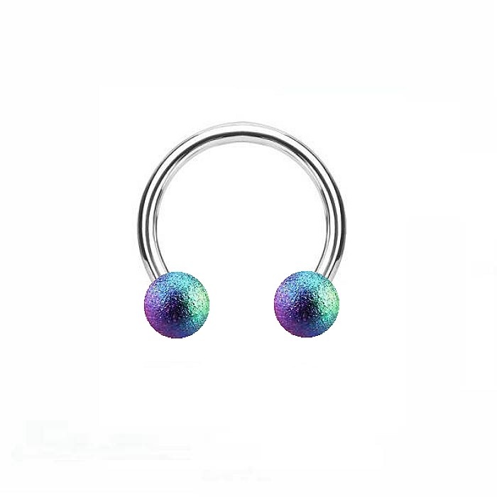 1,2 mm Hufeisen Ring multicolor mattiert