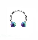 1,2 mm Hufeisen Ring multicolor mattiert
