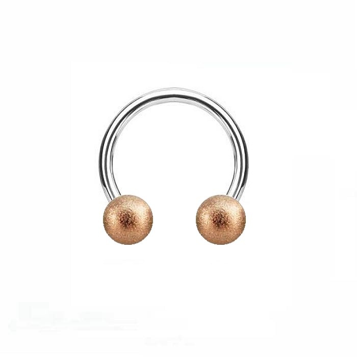 1,2 mm Hufeisenring Frost Effekt rosefärbig