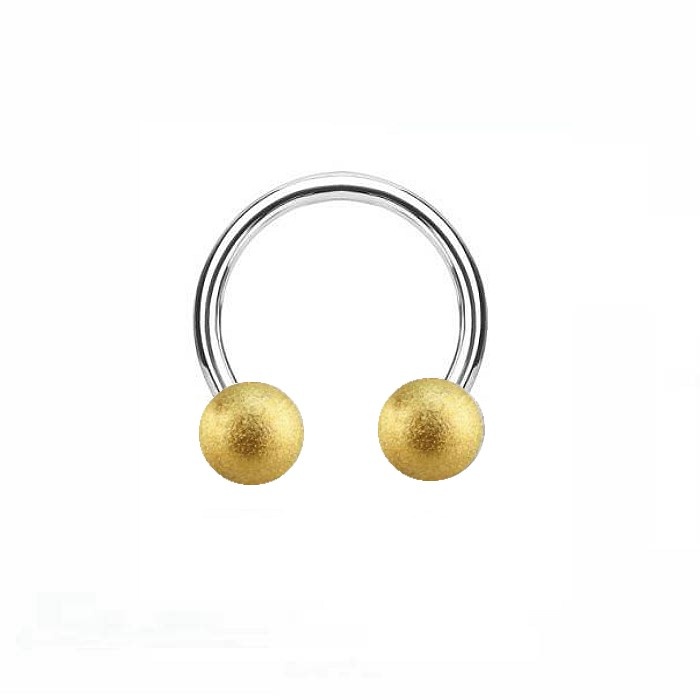 1,2 mm Hufeisenring Frost Effekt goldfärbig