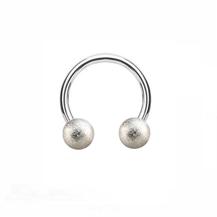 1,2 mm Hufeisenring mit mattierten 2 Kugel