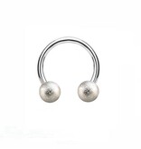 1,2 mm Hufeisenring mit mattierten 2 Kugel