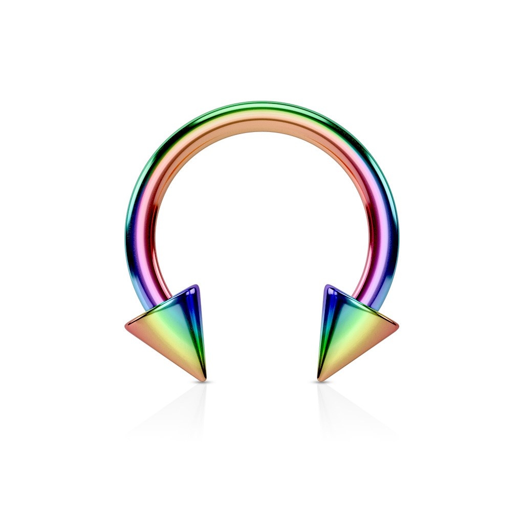 1,2 mm Hufeisenring eloxiert mit 2 Kegel