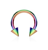 1,2 mm Hufeisenring eloxiert mit 2 Kegel