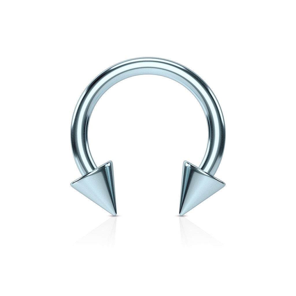 1,2 mm Piercingring eloxiert mit Kegeln