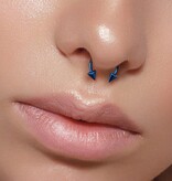 1,2 mm Piercingring eloxiert mit 2 Spitzen - Blau
