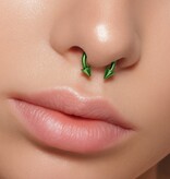 1,2 mm grüner Hufeisenring eloxiert mit 2 Spitzen