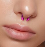 1,2 mm Piercing Ring eloxiert mit 2 Kegeln - Pink