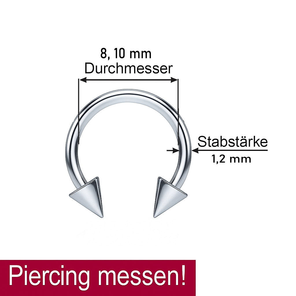 1,2 mm Piercing Ring eloxiert mit 2 Kegeln - Pink