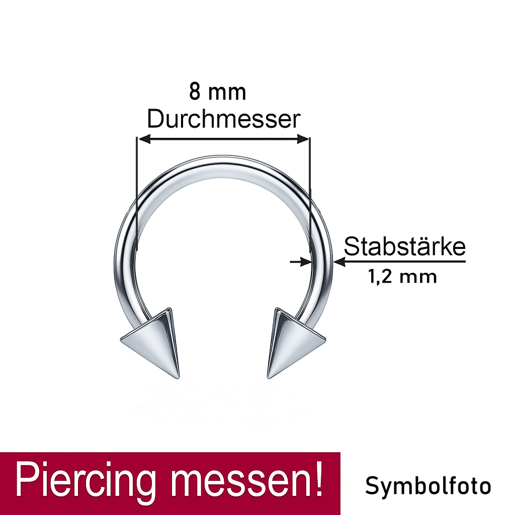 1,2 x 8 mm Hufeisenring mit Kegel