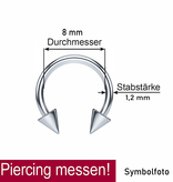 1,2 x 8 mm Hufeisenring mit Kegel