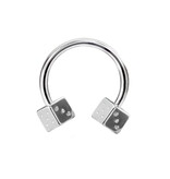 1,2 mm Piercingring mit 2 Würfeln