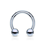 1,2 mm hellblauer Piercingring eloxiert mit 2 Kugeln