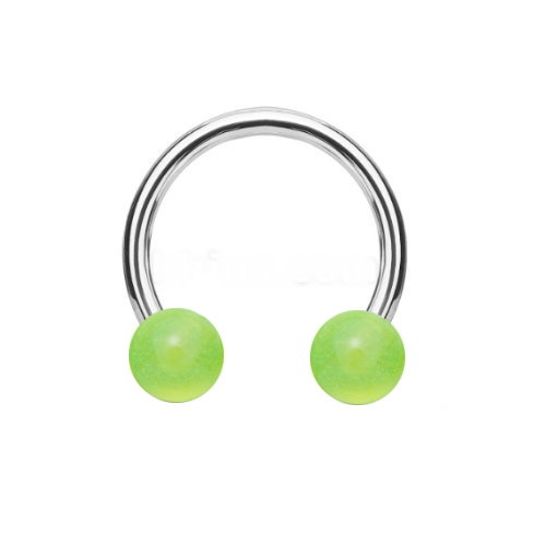 1,2 mm Piercingring mit gelben 2 Kugeln