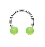 1,2 mm Piercingring mit gelben 2 Kugeln