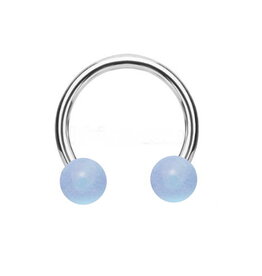 1,2 mm Piercingring mit zwei Kugeln