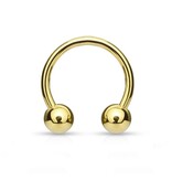 1,2  Hufeisenring Gold für Septum