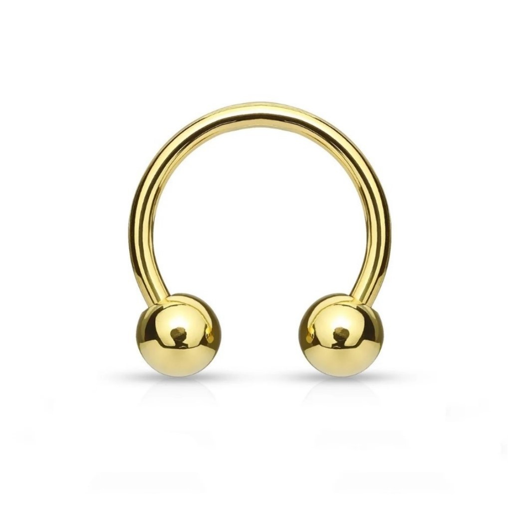 1,2 mm Lippenpiercing Hufeisenring gold