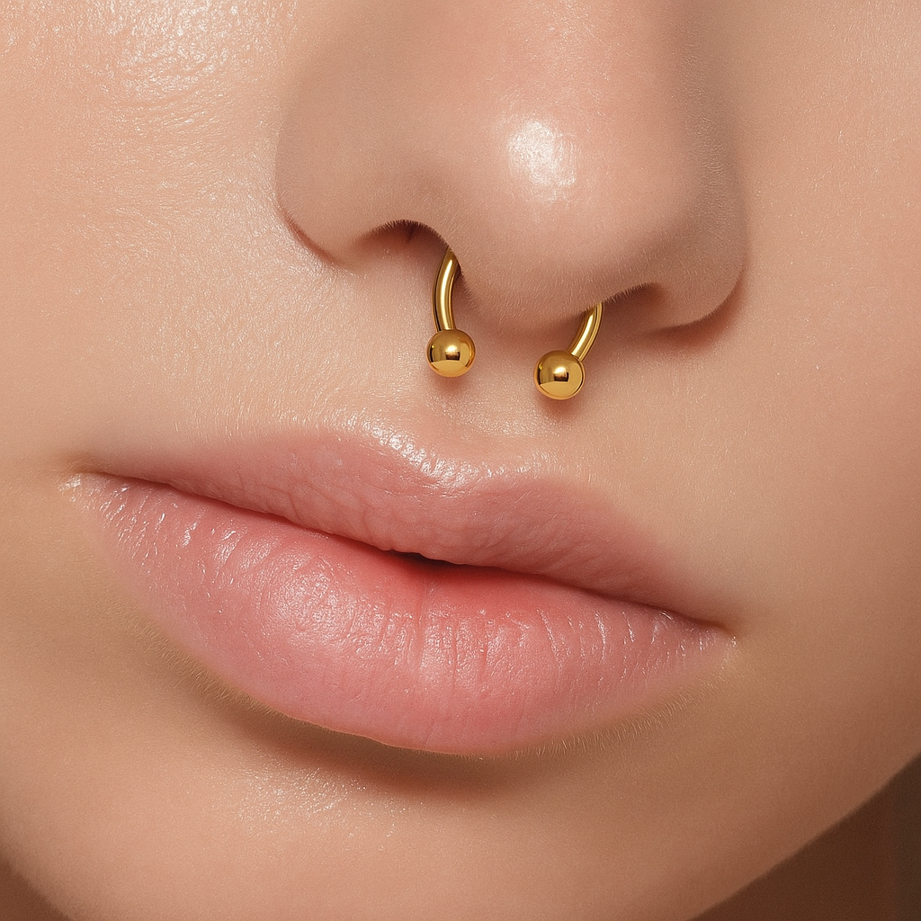 1,2  Hufeisenring Gold für Septum