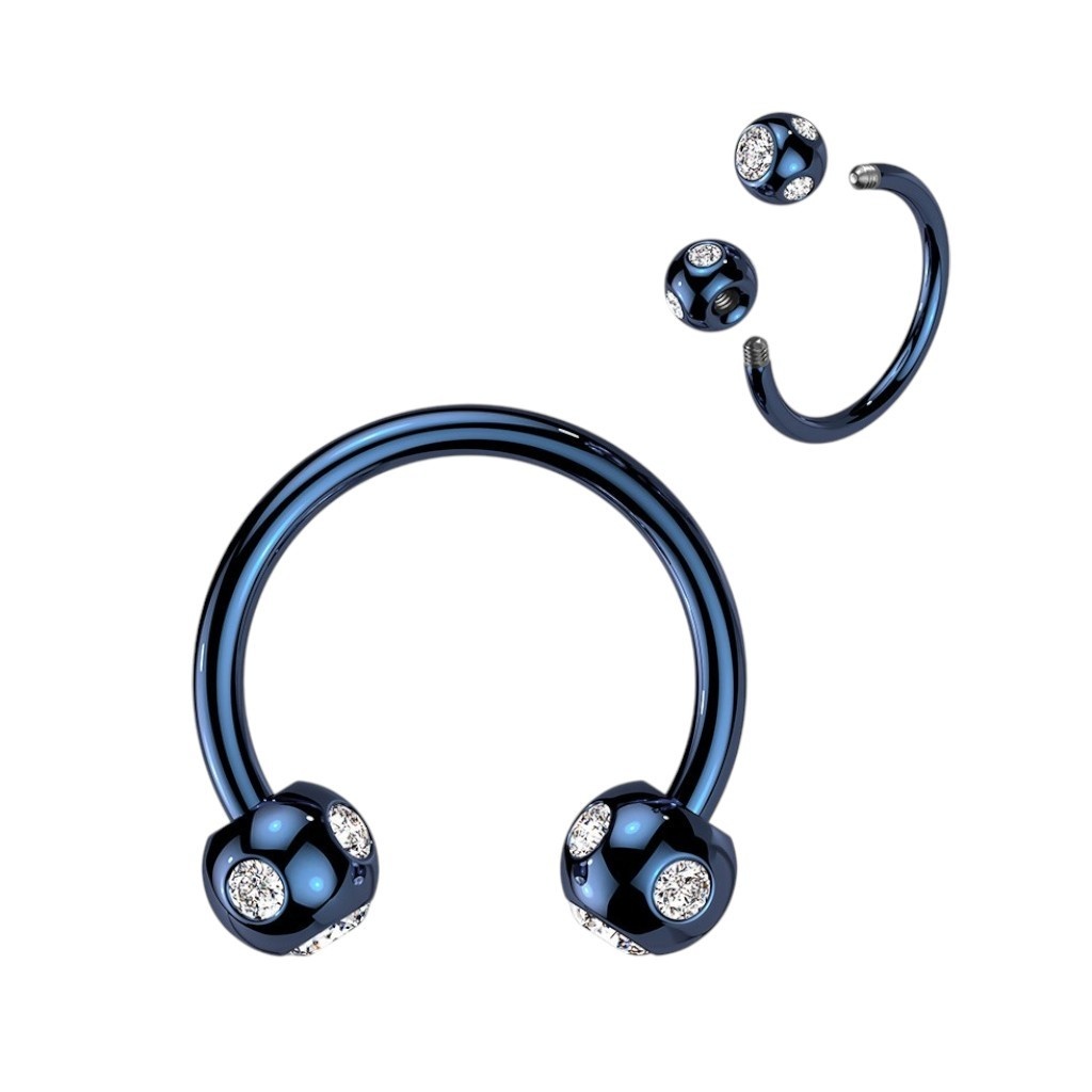 1,2 mm Blauer Hufeisenring