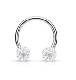 1,6 mm Hufeisenring Ring mit 2 kristall Epoxy Kugeln