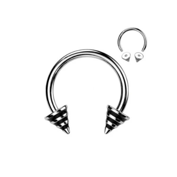 1,6 mm Hufeisen Ring  mit Spitzen