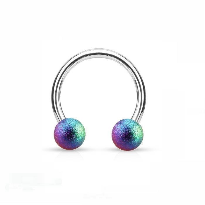 1,6 mm Hufeisen Ring multicolor mattiert