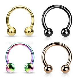 1,2 x 8 mm Hufeisenring – Chirurgenstahl 316L / PVD | 3 mm Kugeln | 4 Farben