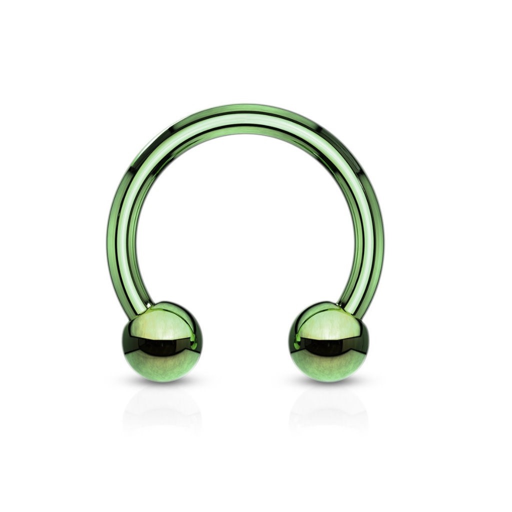 1,6 mm Hufeisen Piercingring - grün