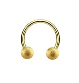 1,6 mm Hufeisen Ring gold mattierte Kugeln