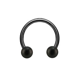 1,6 mm Hufeisen Ring schwarz mattiert