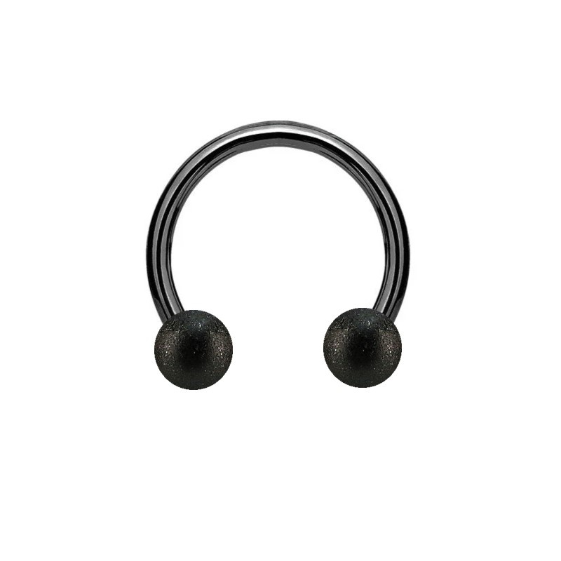 1,6 mm Hufeisen Ring schwarz mattiert