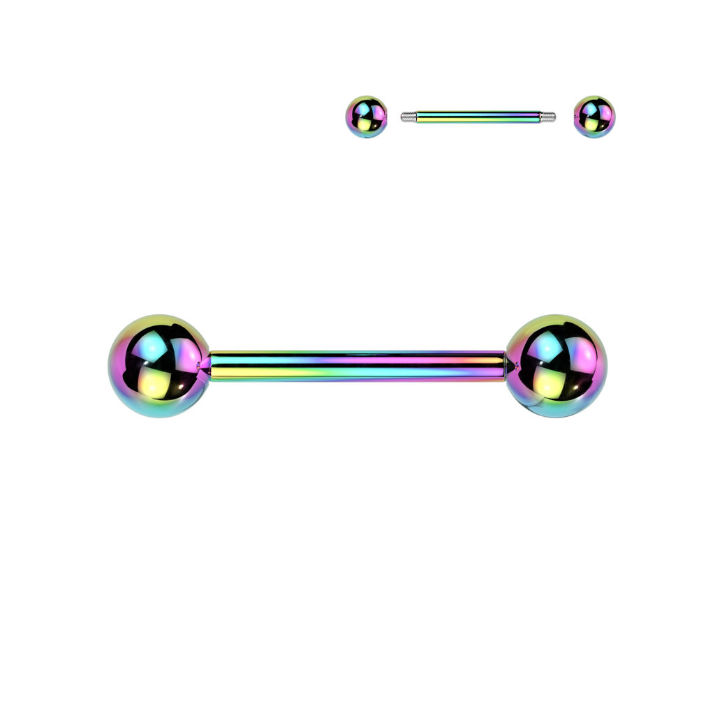 Zungenpiercing Multicolor – 16 mm | PVD-beschichtet