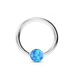 1mm Piercing Ring mit Synthetic Opal