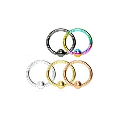 1,2 mm Piercingring Set - 5-färbig