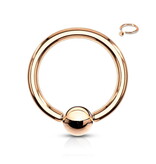 1,6 mm BCR Piercing Ring rosefärbig