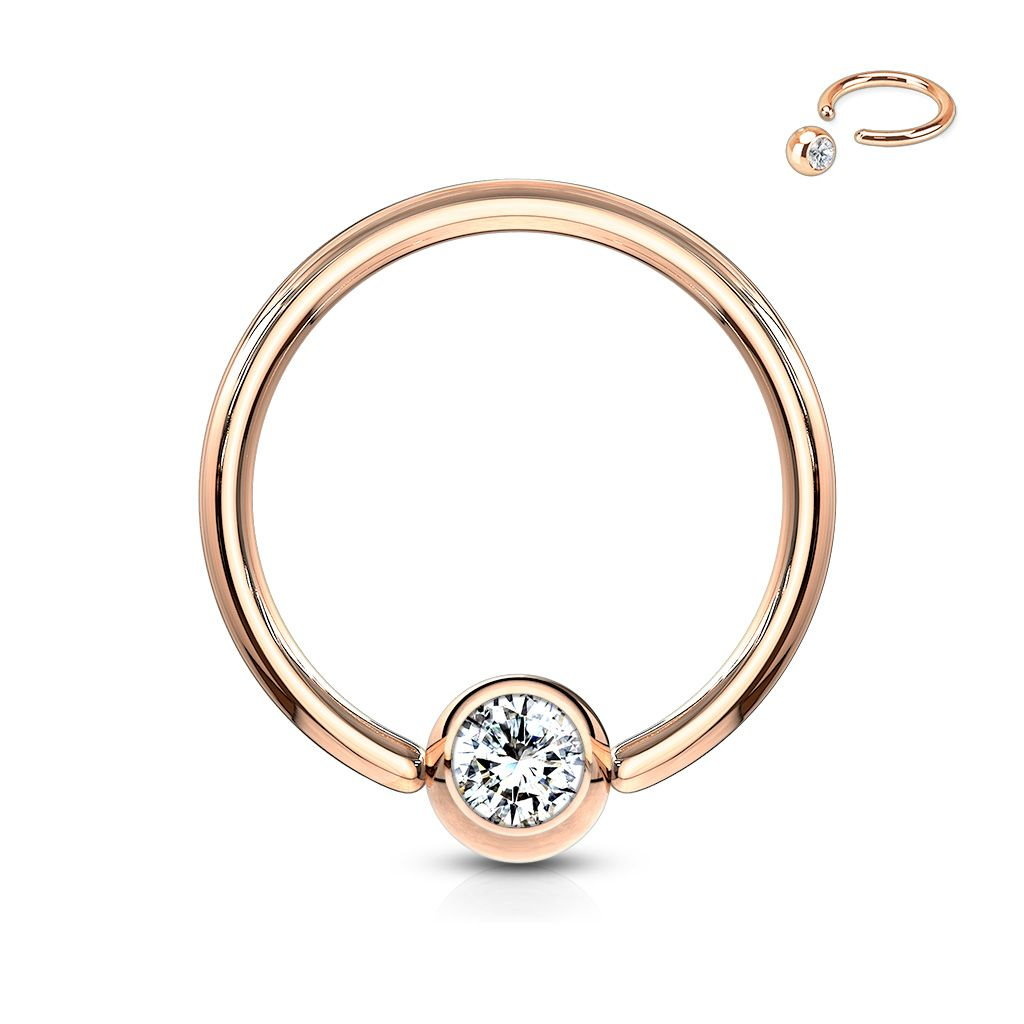 Ball Closure Ring 1,2 x 8 mm mit Stein