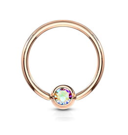 1,6 x 10 mm Piercingring - Rose