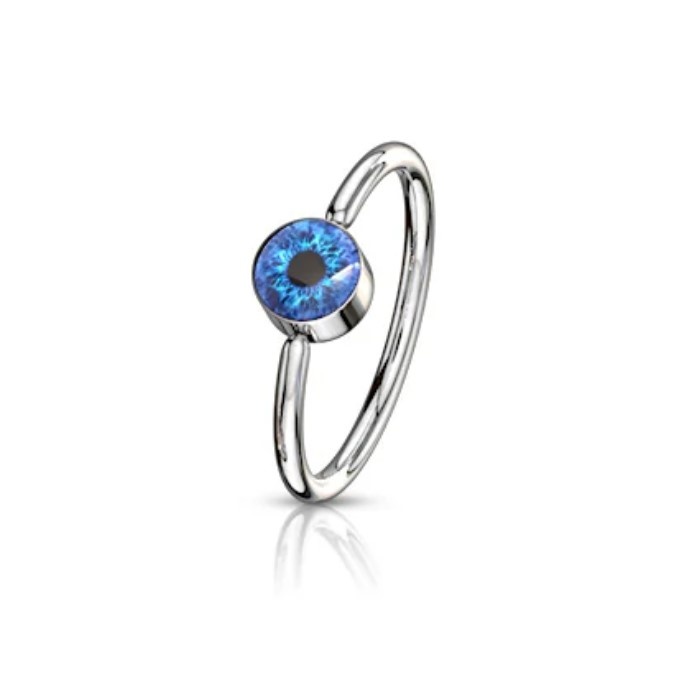 Piercing Ring mit blauem Auge - 1,6 mm