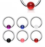 UV-Ball Piercing Ring 1,6 mm - 6 Farben