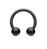 Acryl Hufeisenring 1,6 mm - schwarz