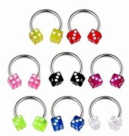 Hufeisenring mit Würfel 1,2 mm