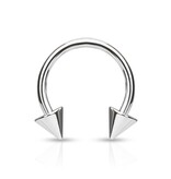 Hufeisenring Titanium mit Kegeln