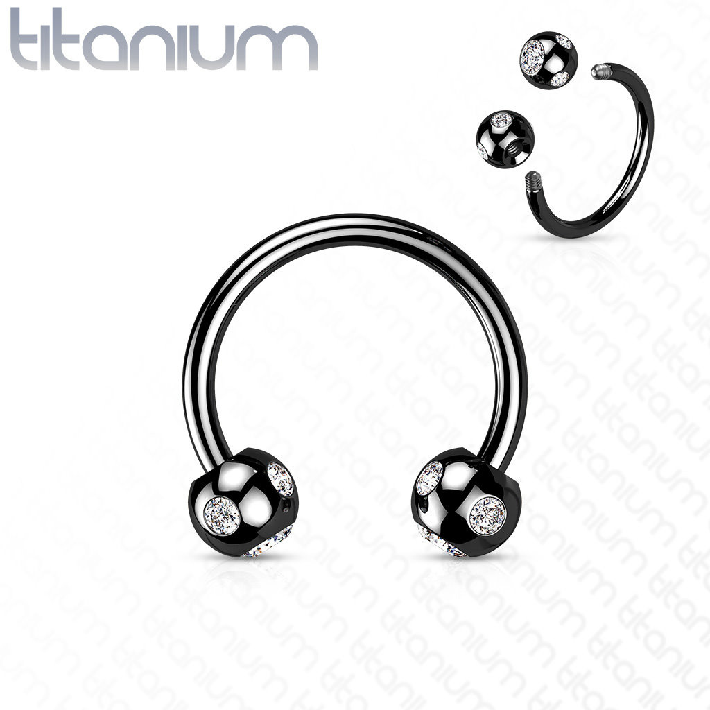 Titan Hufeisenring 1,2 mm mit Zirkonia