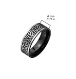 Keltenring Triskele Edelstahl Silber Schwarz