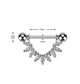 Brustwarzenpiercing Kristall - Gold & Silber