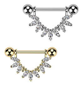 Brustwarzenpiercing Kristall