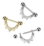 Nippelpiercing  Schmuck  mit Kristall Steinchen