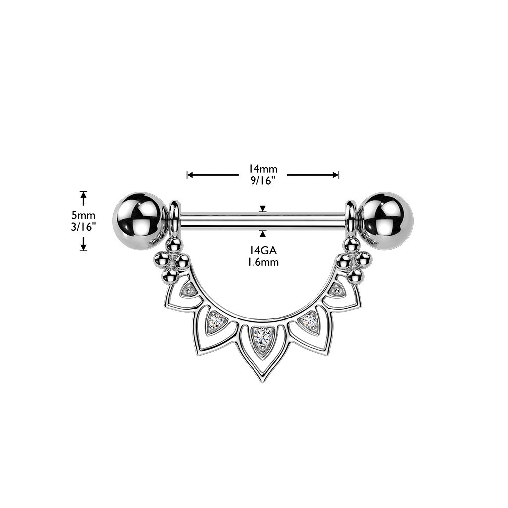 Nippelpiercing  Schmuck  mit Kristall Steinchen