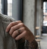Unisex Ring Edelstahl mit Holz Inlay